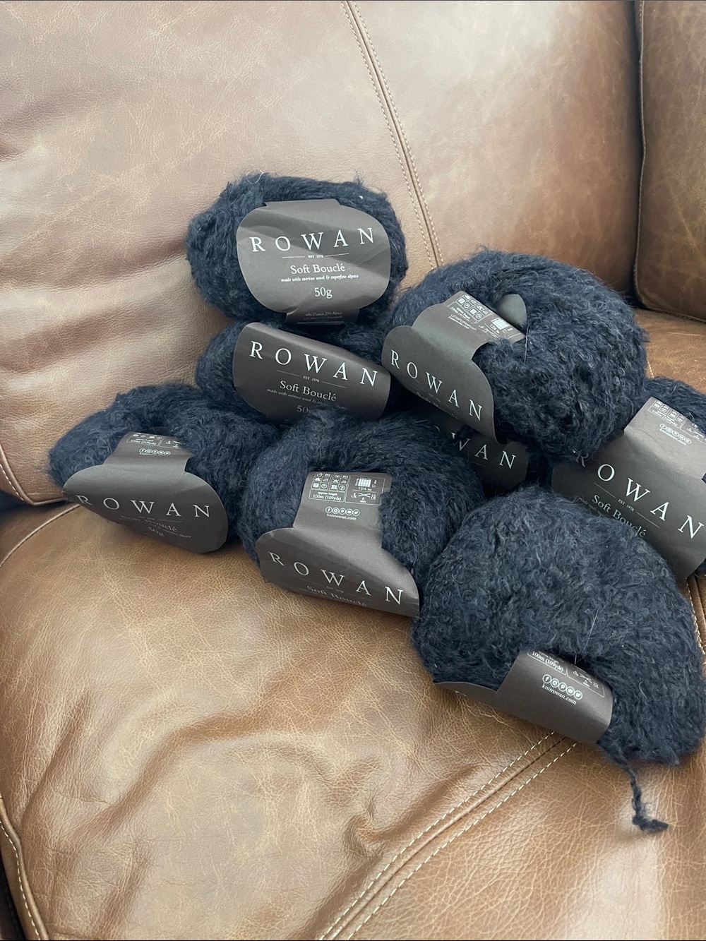 Rowan Soft Bouclé Yarn - Dark Navy 8 balls